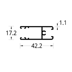 HORIZONTAL INFERIOR ASTRAL 1.7/1.8/2.0 (42.2 X 17.2) mm.