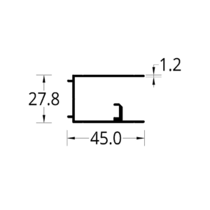 RIEL DE ANGEO CORREDIZO (45 x 27.8) mm.