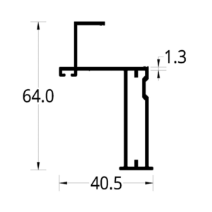 PERIMETRAL DE VIDRIO FACHADA MAXIVENT (64 X 40.5) mm.