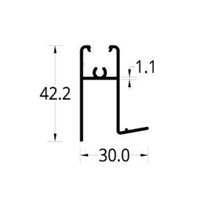 HORIZONTAL INFERIOR FIJO ASTRAL 1.7 (30 X 42.2) mm.