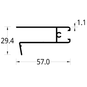 HORIZONTAL INFERIOR FIJO ASTRAL 2.0 (57 X 29.4) mm.