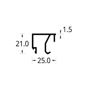 PISAVIDRIO PERIMETRAL DE HOJA AWA (25 X 21) mm.