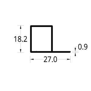 TUBULAR CON ALETA (5/8 X 3/4)" (27 X 18.2) mm. ESPESOR 0.9 MM.