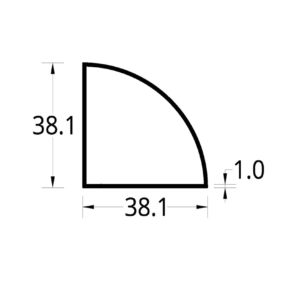 CUARTO DE CIRCULO DIVISION DE OFICINA (38.1) mm.