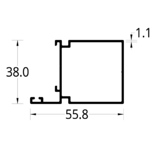 TUBULAR CON ADAPTADOR VP 3831 (1 ½ X 1 ½)"  (55.8 X 38) mm.
