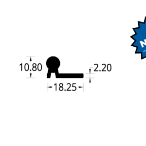 GUIA INFERIOR PUERTA COLGANTE (10.80 X 18.25) mm