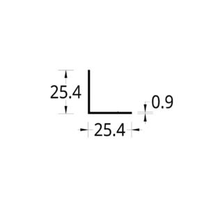ANGULO ALUMINIO (1 X 1)"  (25.4 X 25.4) mm. ESPESOR 0.9 mm.