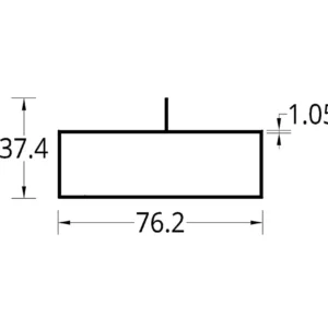TUBULAR CON ALETA DESCENTRADA (3 X 1)"  (72.6 X 37.4) mm. ESPESOR 1.05 mm.