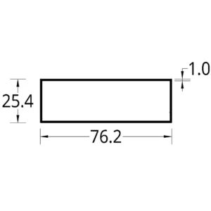 TUBULAR (3 X 1)"  (76.2 X 25.4)  mm. ESPESOR 1.05 mm.