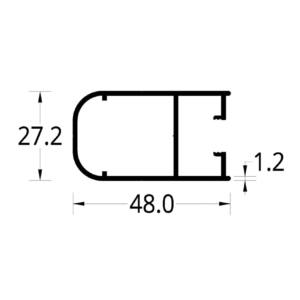 TRASLAPE CURVO P.C. 2025/8025 (48 X 27.2) mm.