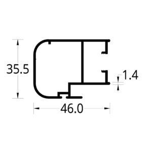 ENGANCHE CURVO P.C. 2025/8025 (46 X 35.5) mm.