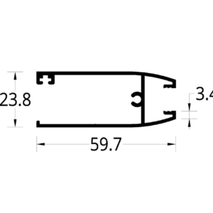 HORIZONTAL INFERIOR CURVO P.C. 2025/8025 (59.7 X 23.8) mm.