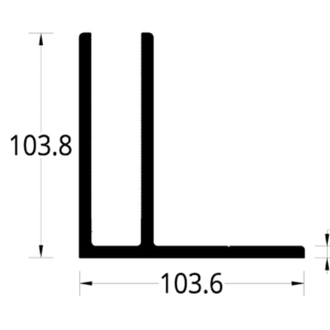 "F" ZOCALO PARA VIDRIO DE SEGURIDAD(103.6  X 103.6) mm.