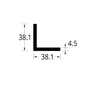 ANGULO ALUMINIO (1 1/2 X 1 1/2 X 3/16)"  (38.1 X 38.1) mm. ESPESOR  4.5 mm.