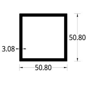 TUBULAR (2 X 2)"  (50.8 X 50.8) mm. ESPESOR 3.08 mm.
