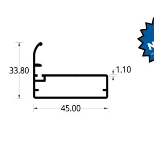 PERIMETRAL DE PUERTA COCINA CON MANIJA  (45 X 33.8) mm.