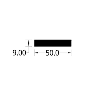 PLATINA ALUMINIO (2 X 3/8)"  (50 X 9) mm.