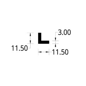 ANGULO ALUMINIO (1/2 X 1/2 X 1/8)"  (11.5 X 11.5) mm. ESPESOR 3mm.