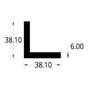 ANGULO ALUMINIO (1 1/2 X 1 1/2 X 1/4)"  (38.1 X 38.1) mm. ESPESOR  6 mm.