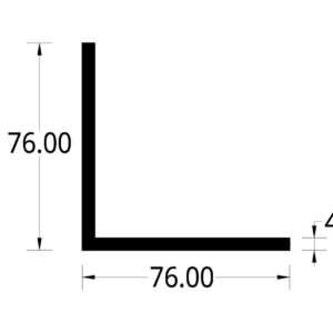 ANGULO ALUMINIO (3 X 3 X 3/16)"  (76 X 76) mm. ESPESOR  4.5 mm.