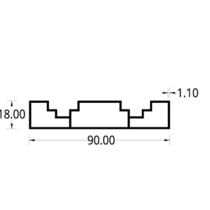 TABLETA CARROCERIA (90 X 18)mm ESPESOR 1.1mm